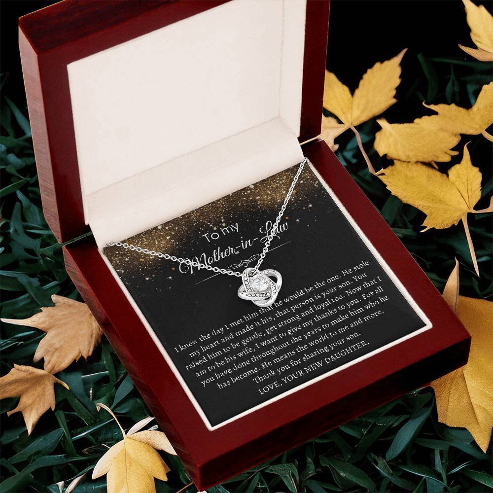 Love Knot Necklace Mother-In-Law - Thank You For Sharing Your Son Love Knot Necklace