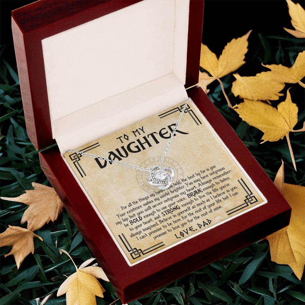 To My Daughter Necklace Viking Jewelry Gift For Daughter From Dad Viking Daughter Gift Daughter Birthday Graduation Gift Love Knot Necklace