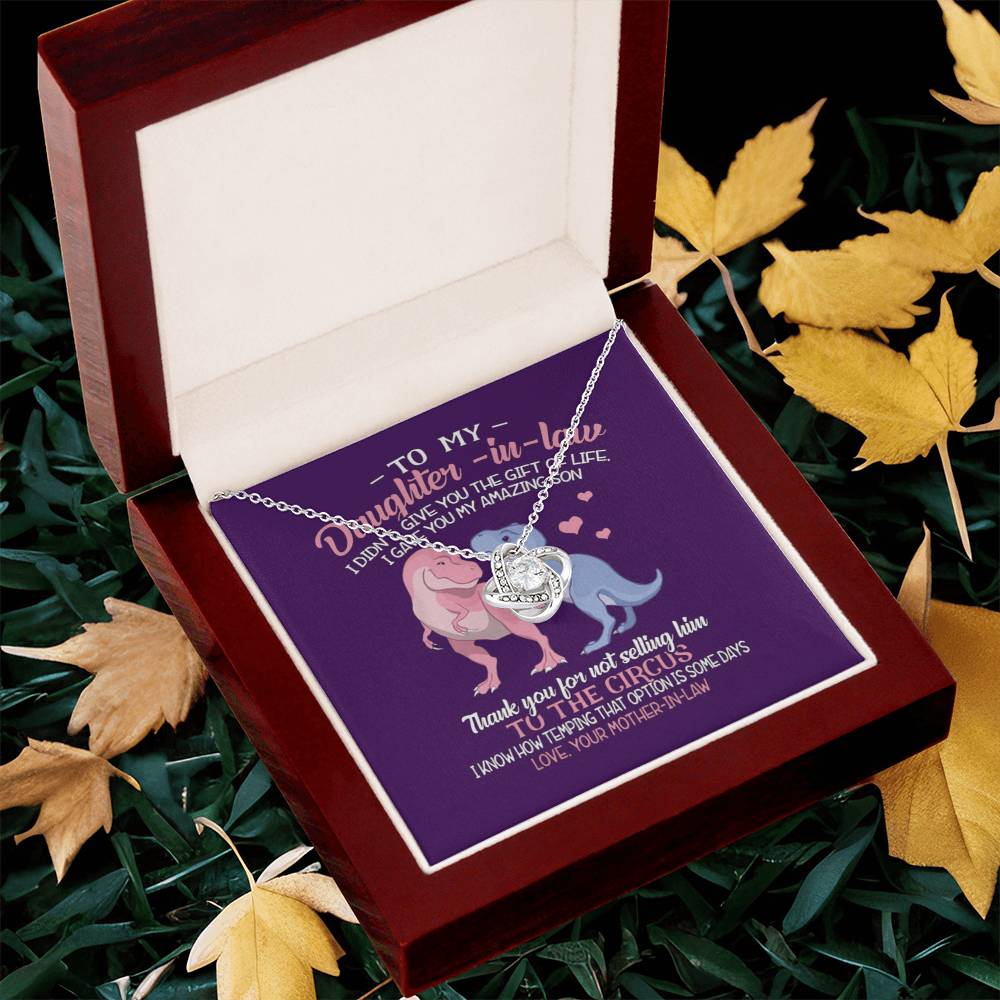 To My Daughter-In-Law Gift For Daughter-In-Law Daughter-In-Law Necklace Love Knot Necklace