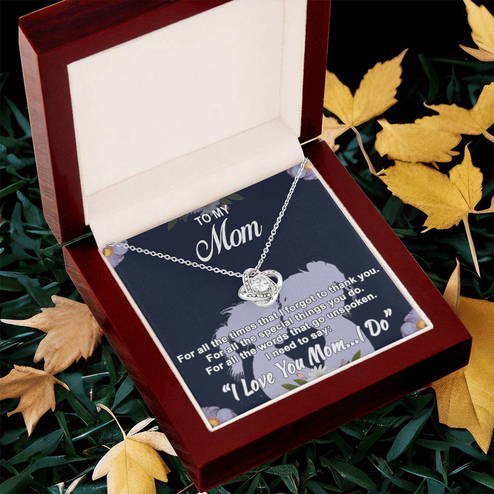 To My Mom For All The Times High-Quality Necklace With A Special Message Card Love Knot Necklace
