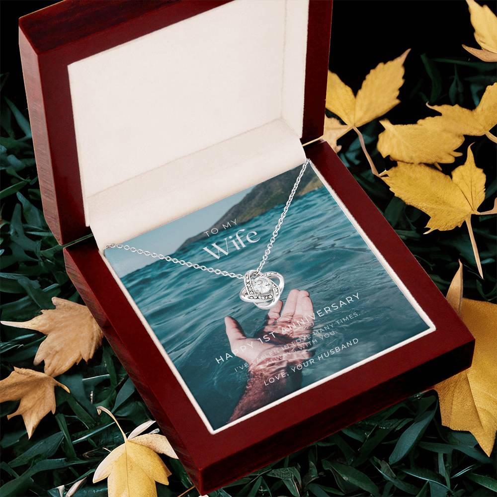 1 Year Anniversary Gift For Wife 1 Year Anniversary Gifts 1 Year Wedding Anniversary Gift Ideas 1St Wedding Anniversary Gift F(1) Love Knot Necklace