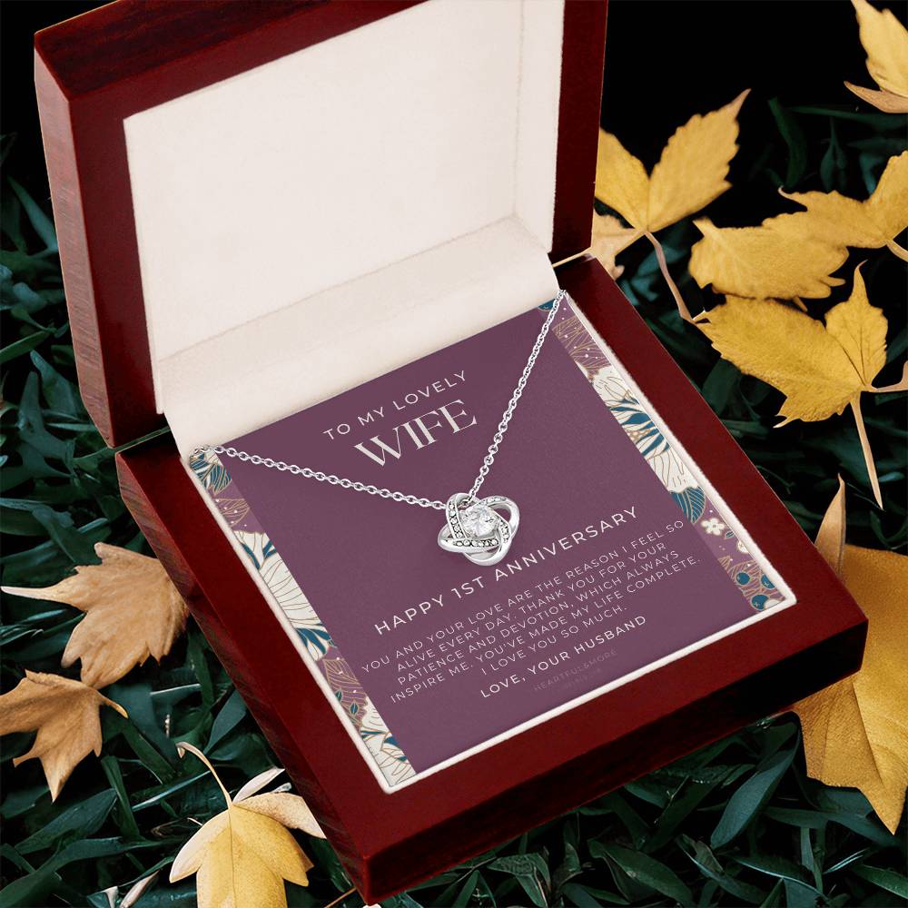 1 Year Anniversary Gift For Wife  1 Year Anniversary Gifts  1 Year Wedding Anniversary Gift Ideas  1St Wedding Anniversary Gift F(11) Love Knot Necklace