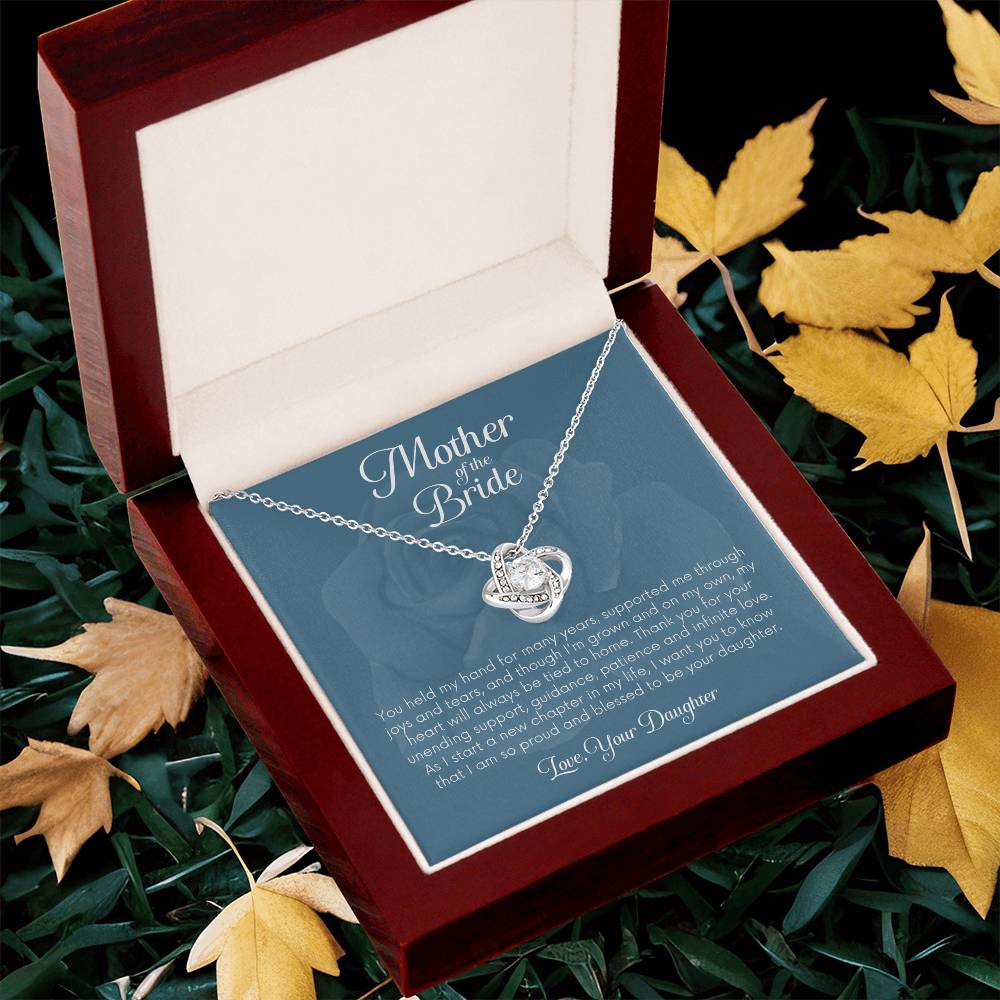 Mother Of The Bride Gift From Daughter Gift For Mom On Wedding Day Mom Gift From Daughter Mother Cross Necklace Jewelry Gift Love Knot Necklace