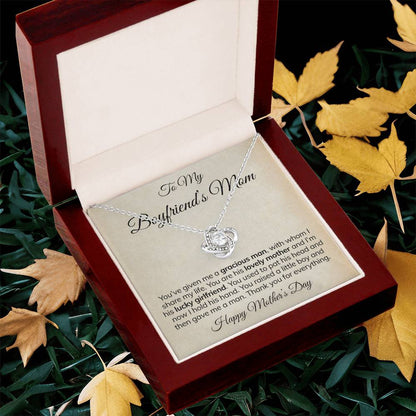 To My Boyfriend's Mom Necklace Happy Mother's Day Mother's Day Gift For Mom Of Boyfriend Love Knot Necklace