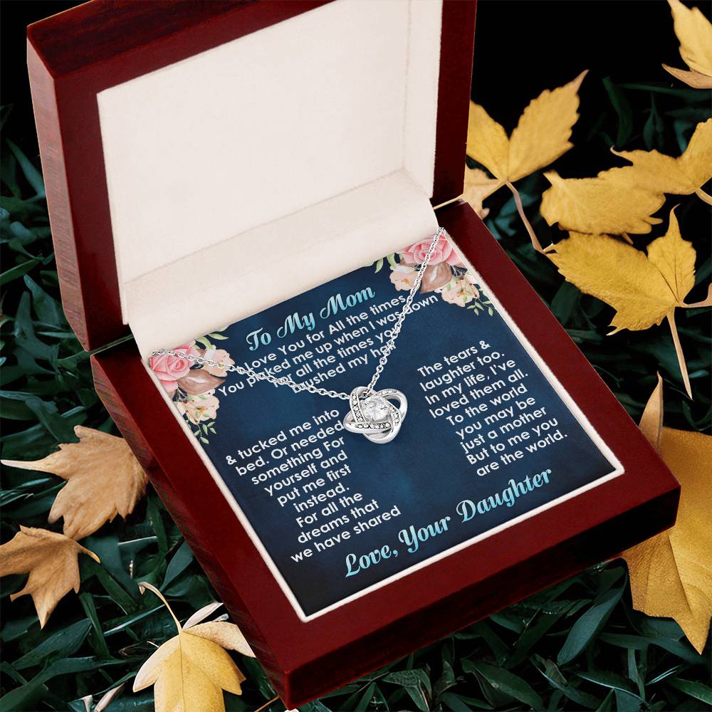 Best Necklace Gift For Mom From Daughter Love Knot Necklace