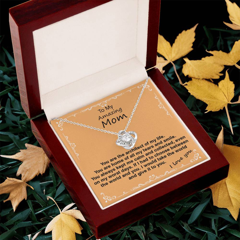 Love Knot Necklace With Architect Of My Life Message Card Love Knot Necklace