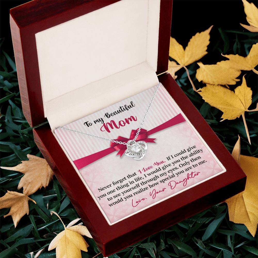 Mom - I Love You Love Knot Necklace