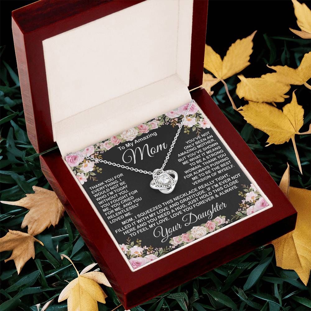 Gift For Amazing Mom Gift For Mom From Daughter Love Knot Necklace