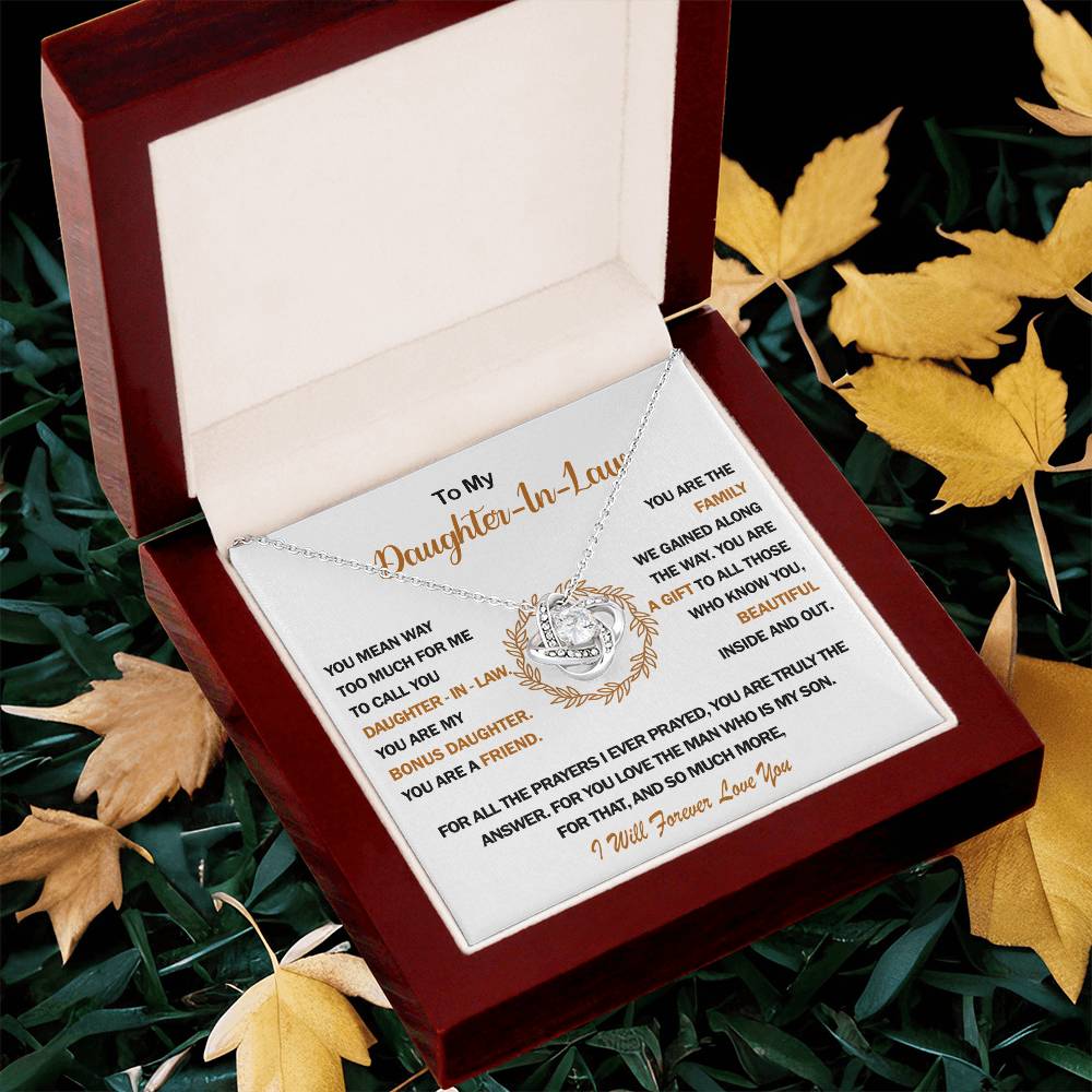 To My Daughter-In-Law Love Knot Necklace?? Love Knot Necklace