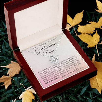 Granddaughter Graduation Gift From Grandma & Grandpa Gift For Granddaughter Graduation Granddaughter Graduation Necklace Lov Love Knot Necklace