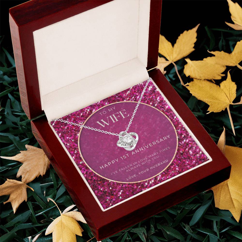 1 Year Anniversary Gift For Wife  1 Year Anniversary Gifts  1 Year Wedding Anniversary Gift Ideas  1St Wedding Anniversary Gift F(5) Love Knot Necklace