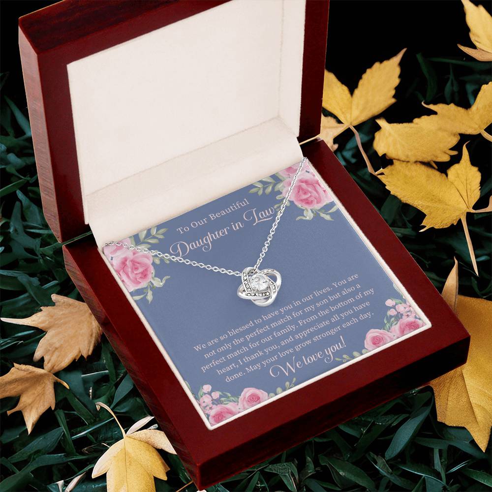 Daughter In Law Gift Beautiful Daughter In Law Necklace Gift Daughter In Law Birthday Gift Gift From Mom In Law To Daughter In Law Love Knot Necklace