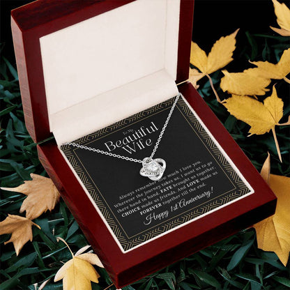 1 Year Anniversary Gift For Wife 1 Year Anniversary Gifts 1 Year Wedding Anniversary Gift Ideas 1St Wedding Anniversary Gift For Her Love Knot Necklace