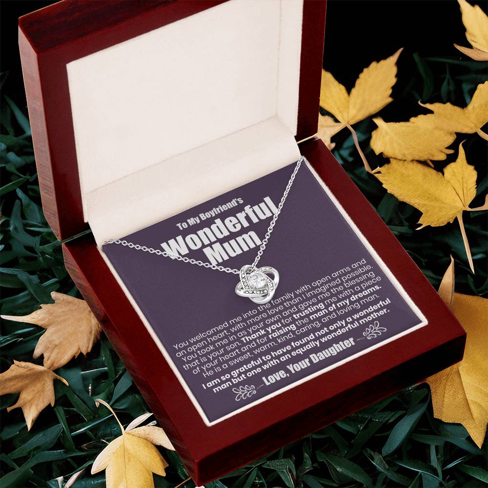 To My Boyfriend's Wonderful Mum - The Love Knot Necklace Love Knot Necklace