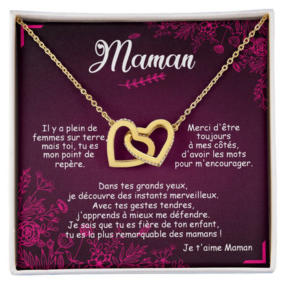 Maman Remarquable Cœurs Entrelacés Interlocking Hearts Necklace
