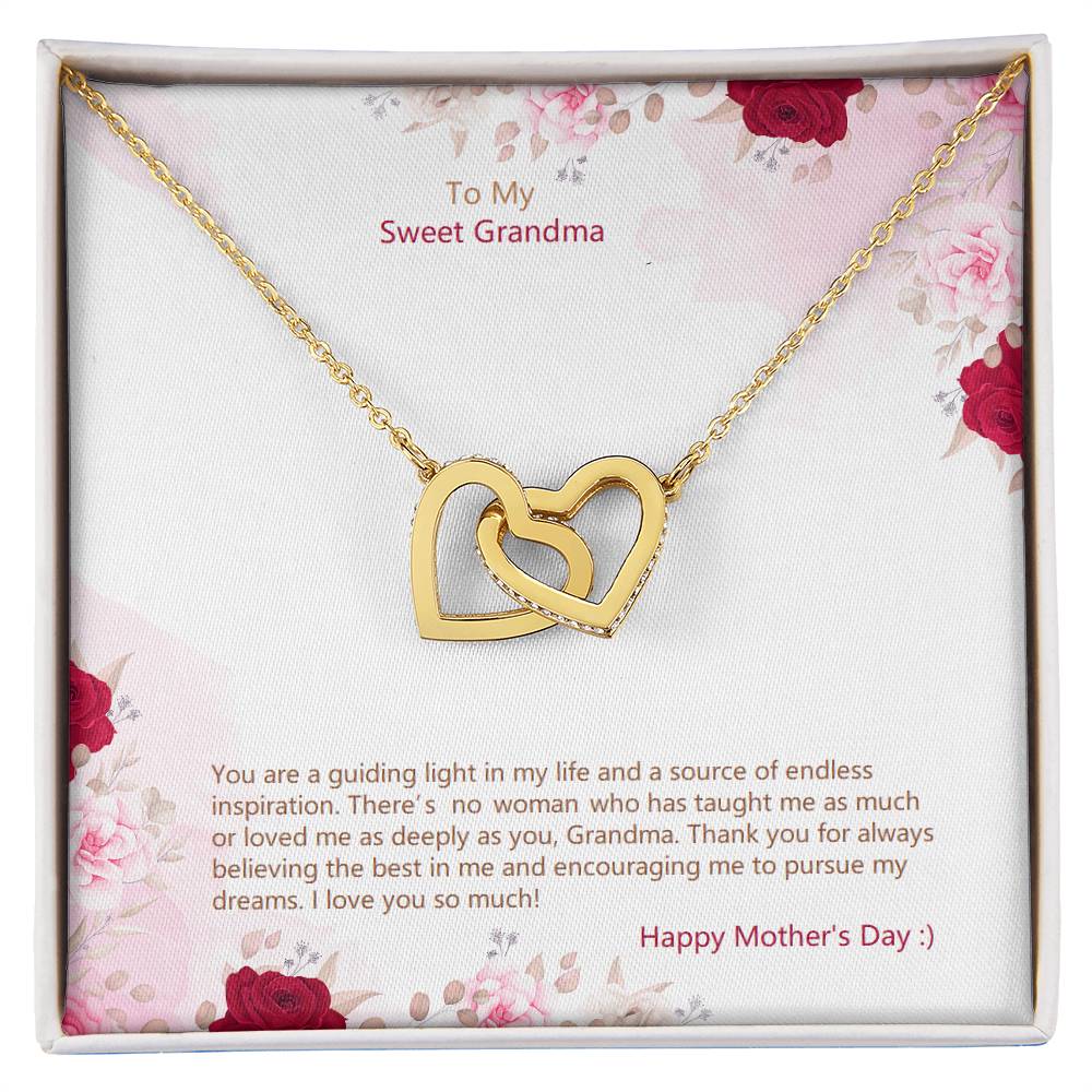 Mothers Day Gift For Grandmom Or Grandma -Two Hearts Necklace! Interlocking Hearts Necklace