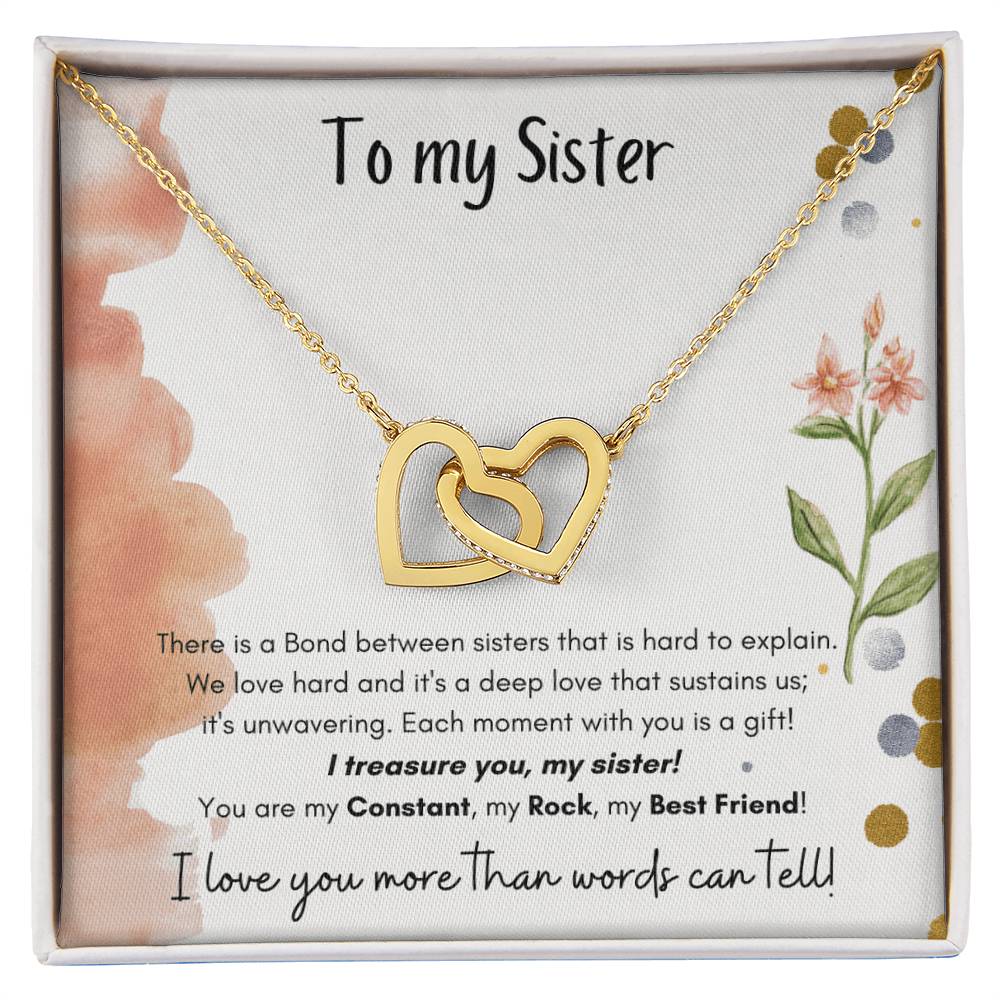 To My Sister Interlocking Hearts Necklace