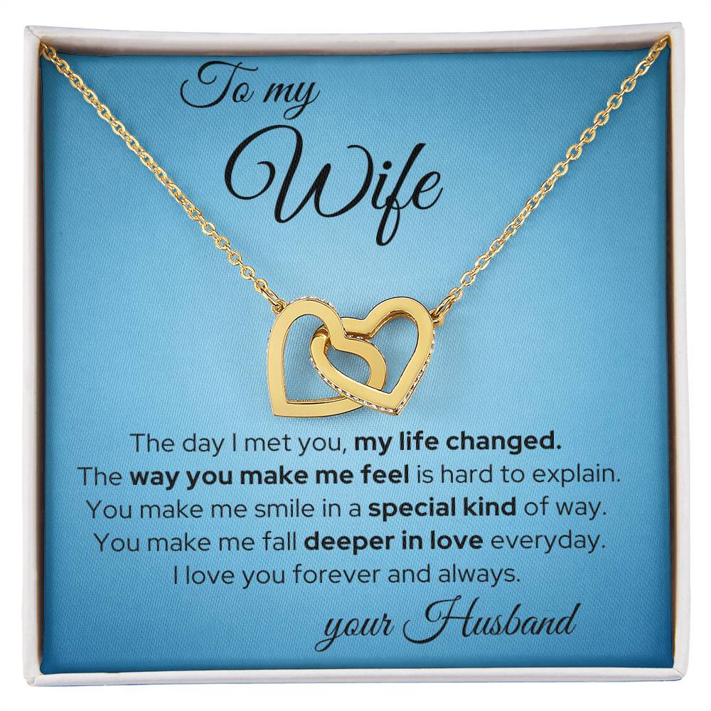 My Life Changed - Wife Necklace Interlocking Hearts Necklace