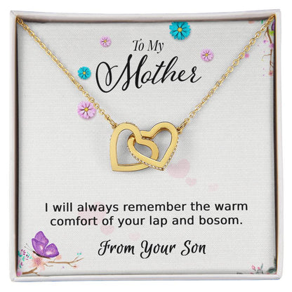 To My Mother - From Your Son - Necklace Interlocking Hearts Necklace