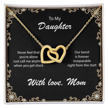 Necklace For Daughter To Call Mom When Stuck Interlocking Hearts Necklace