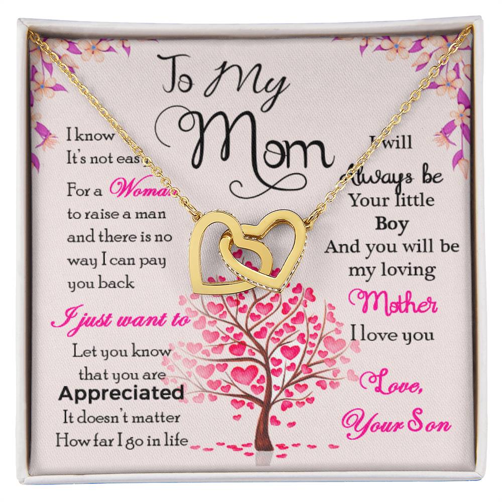 Interlocking Hearts For My Wonderful Mom Interlocking Hearts Necklace