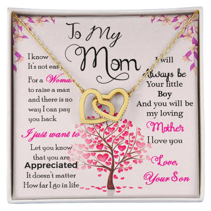 Interlocking Hearts For My Wonderful Mom Interlocking Hearts Necklace