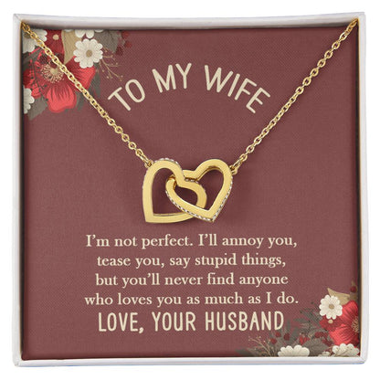 I'M Not Perfect Necklace Interlocking Hearts Necklace