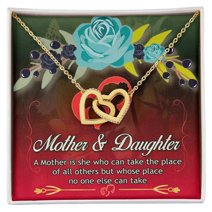 Mother'S Day Necklace With Message Card - A Mother Is She Who Can Take The Place Of All Others But Whose Place No One Else Can Take Interlocking Hearts Necklace