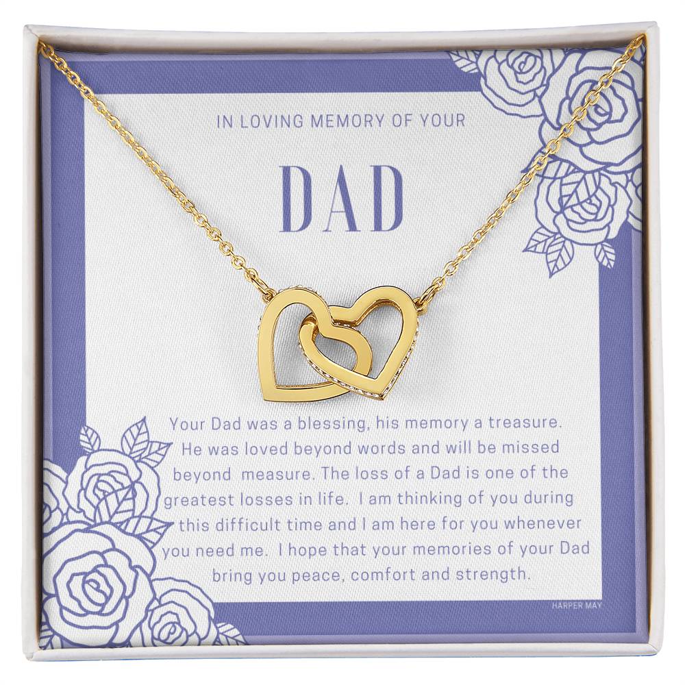 Loss Of Dad Interlocking Hearts Necklace