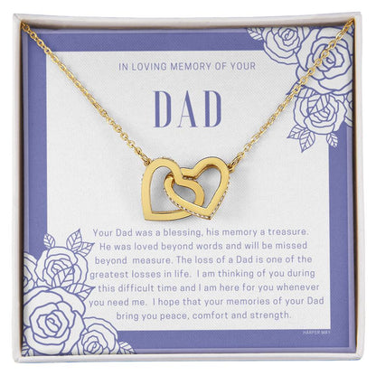 Loss Of Dad Interlocking Hearts Necklace