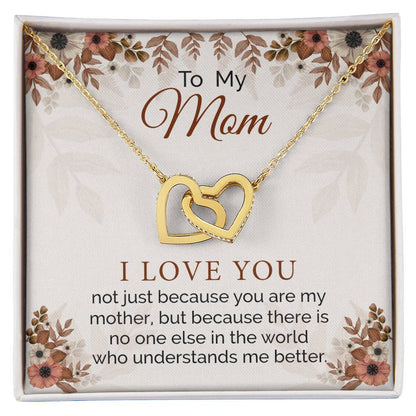 Gifts For Mom From Daughter Interlocking Hearts Necklace