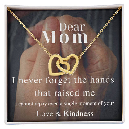 I Never Forget The Hands That Raised Me - Interlocking Necklace Interlocking Hearts Necklace