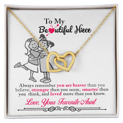 To My Aunt Necklace Aunt Necklace Aunt Jewelry Aunt Appreciation Gift For Aunt Auntie Gift Aunt Birthday Gift Interlocking Hearts Necklace