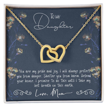 To My Daughter Gift From Mom Interlocked Hearts Necklace Set Free Message Card Birthday Gift Just Because Gift To Daughter Interlocking Hearts Necklace