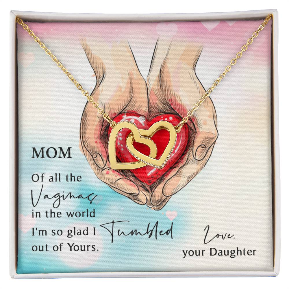 Mothers Day Gifts For Mom From Daughter Interlocking Hearts Necklace