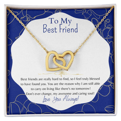 To My Best Friend Interlocking Hearts Necklace