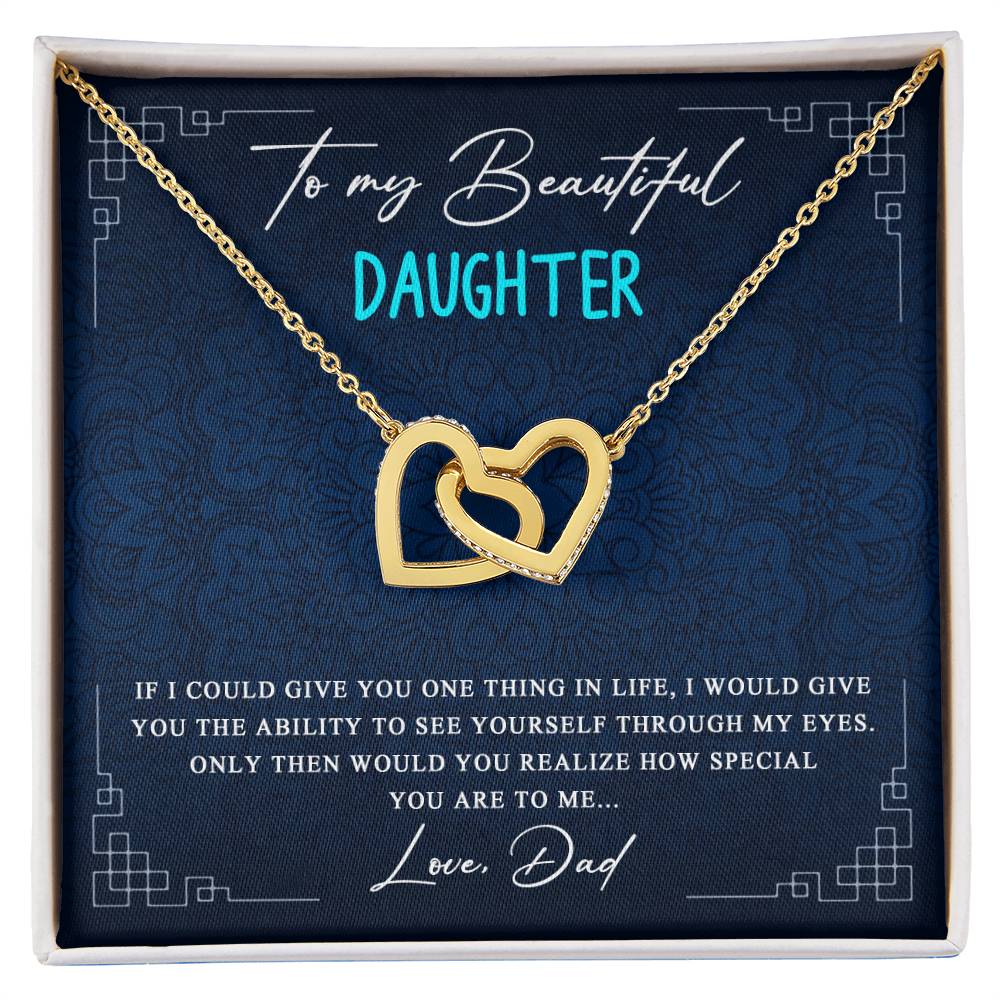 Special Gift For Daughter From Dad Interlocking Hearts Necklace