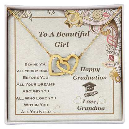 Interlocking Heart Necklace For Granddaughter Graduation Gift Interlocking Hearts Necklace