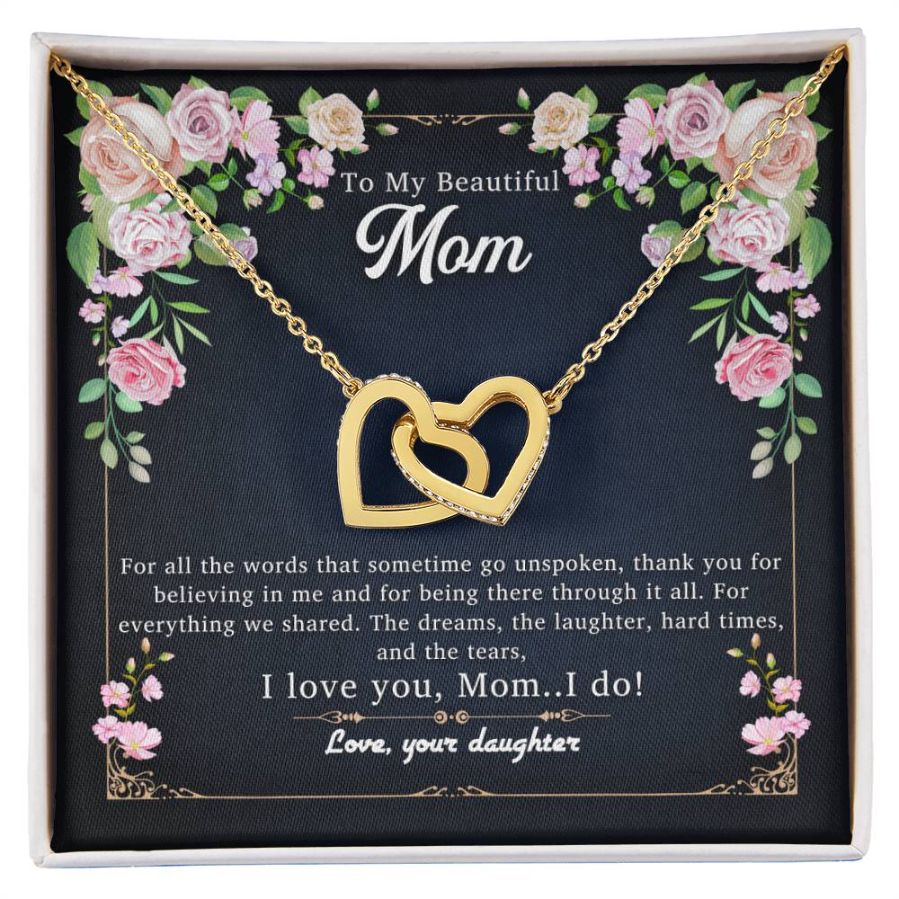 I Love You Mom.I Do Interlocking Hearts Necklace