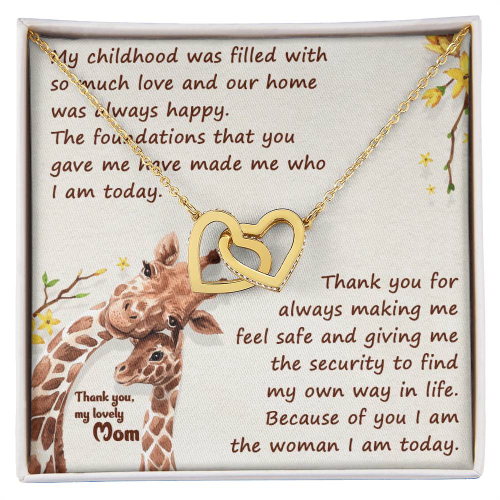 Thank You Mom Thanksgiving Gift Interlocking Hearts Interlocking Hearts Necklace