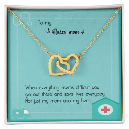 Nurse Mom Gift Interlocking Hearts Necklace Gift For Nurse Mom