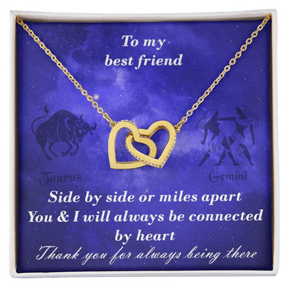 Taurus To Gemini Best Friend Interlocked Hearts Necklace Interlocking Hearts Necklace