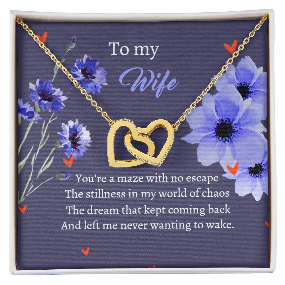 To My Wife - Escape World Dream - Necklace Interlocking Hearts Necklace