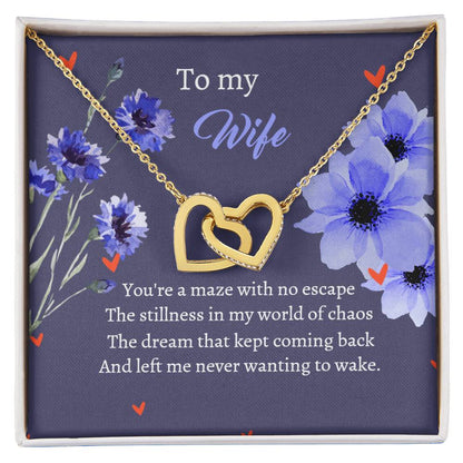 To My Wife - Escape World Dream - Necklace Interlocking Hearts Necklace