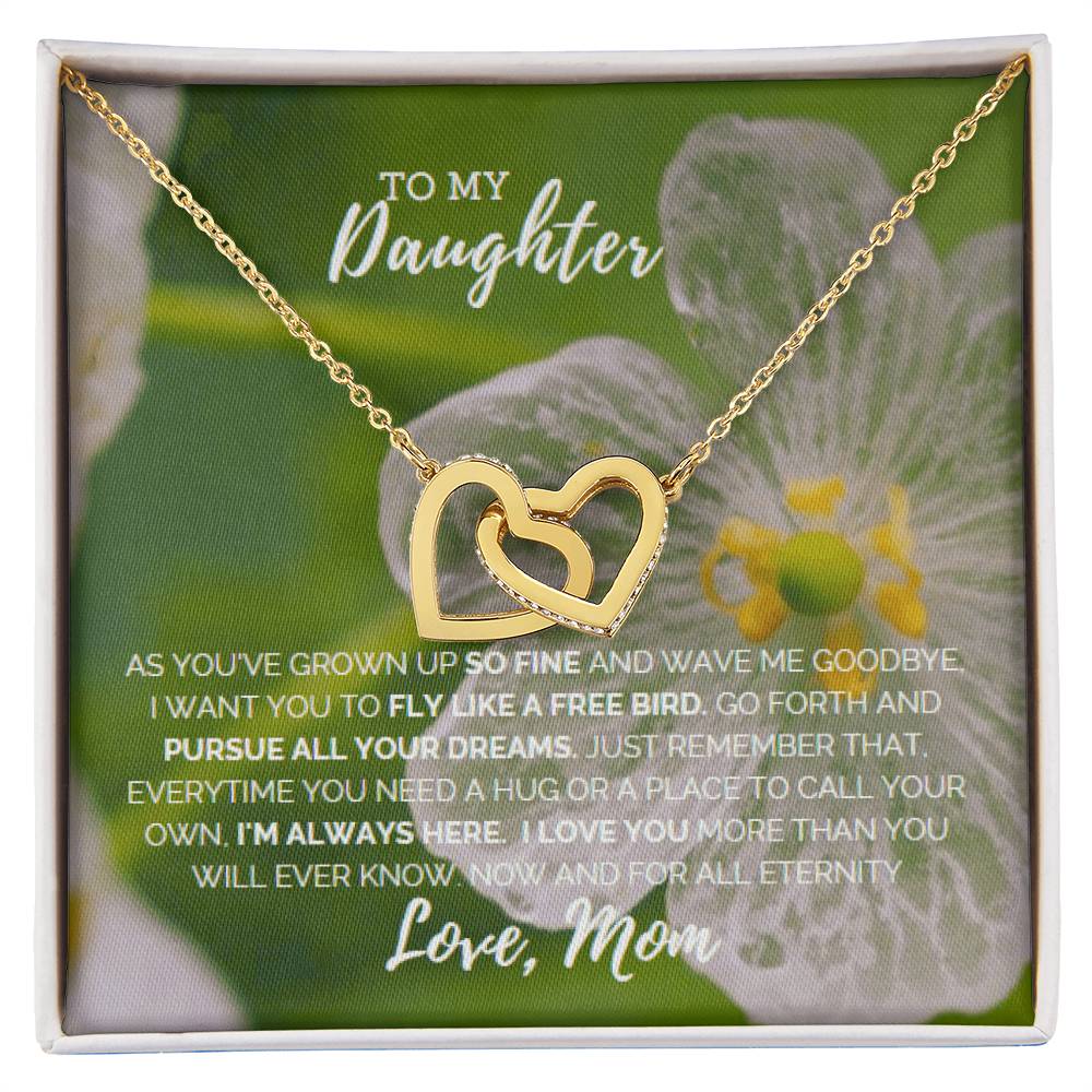 Fly Like A Bird Interlocking Hearts Necklace