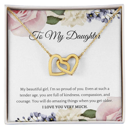 Interlocking Hearts Necklace For A Beautiful Daughter