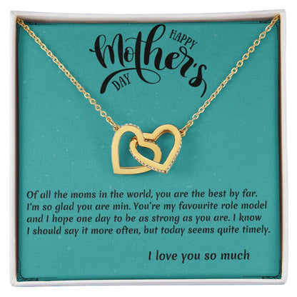 Of All Of The Moms- Interlocked Interlocking Hearts Necklace
