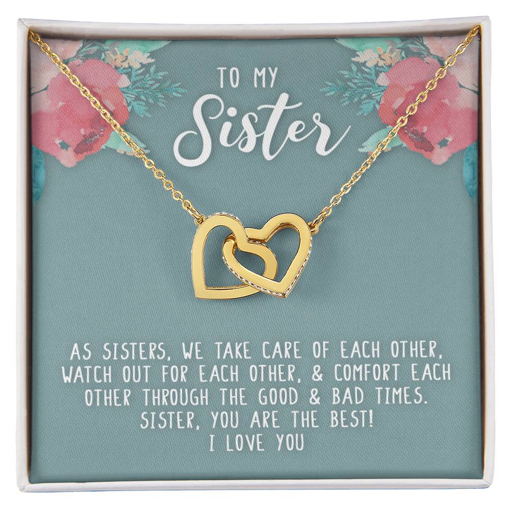 Sister We Take Care Of Each Other - Necklace Interlocking Hearts Necklace
