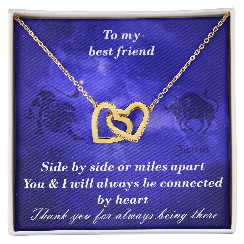 Leo To Taurus Best Friend Interlocked Hearts Necklace Interlocking Hearts Necklace