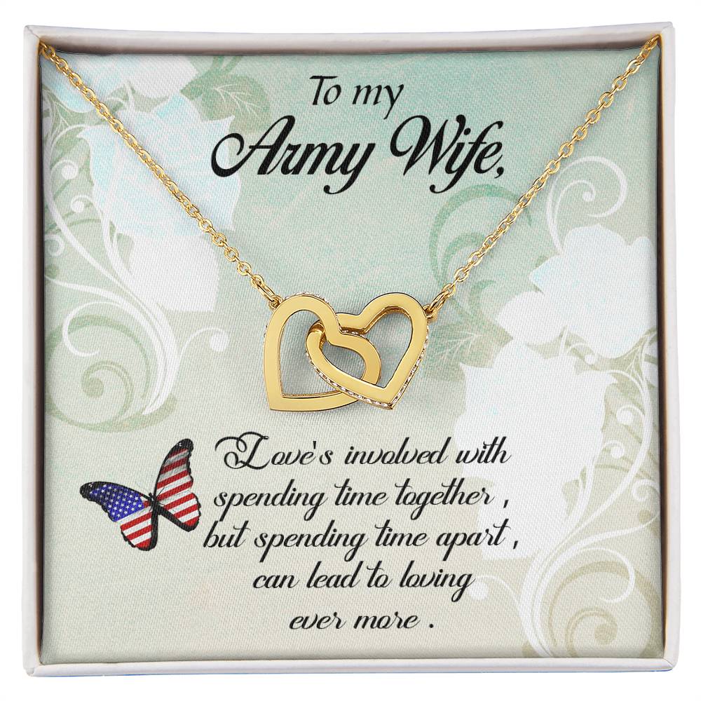 Interlocking Hearts Necklace Army Wife